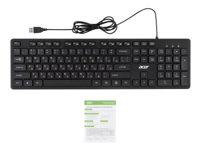 Клавиатура Acer OKW122 черный USB Multimedia (ZL.KBDEE.00C) кабель 1.5м