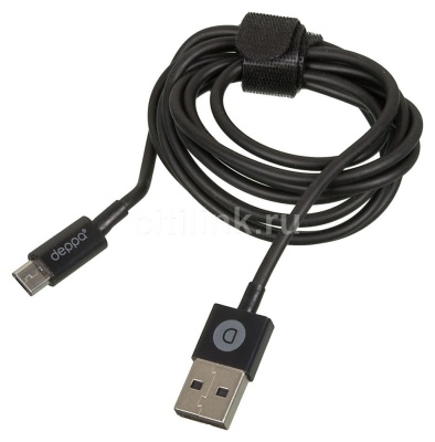 Кабель Deppa 72103 USB (m)-micro USB (m) 1.2м черный