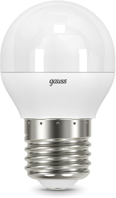 Лампа светодиодная Gauss Black 6.5Вт цок.:E27 шар 220B св.свеч.бел.теп. G45 (упак.:10шт) (105102107)