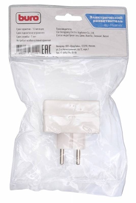 Сетевой разветвитель Buro BU-PS3F-W (3 розетки) белый (пакет ПЭ)