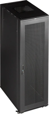 Шкаф серверный Lanmaster (TWT-CBB-47U-6X6-G1) напольный 47U 600x600мм пер.дв.стекл металл 2 бок.пан. 800кг черный 526мм 95кг 2277мм IP20 металл