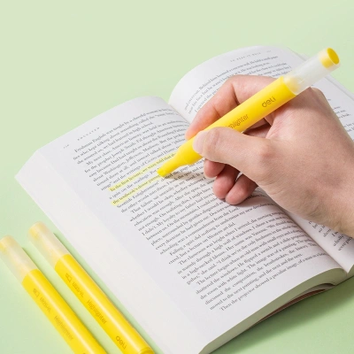 Текстовыделитель Deli EU12S-YL скошенный пиш. наконечник 1-5мм желтый коробка картонная