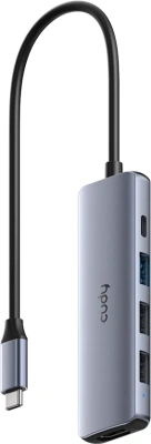 Разветвитель USB-C Cudy UH405 3порт. серебристый