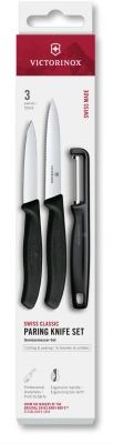 Набор ножей кухон. Victorinox Swiss Classic 6.7113.33 для овощей компл.:3предм. овощеч. черный европодвес