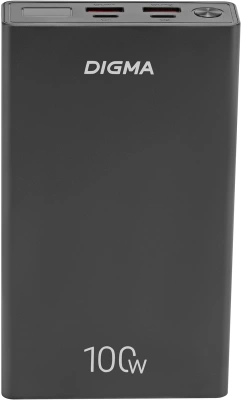 Мобильный аккумулятор Digma DGPD100WA 20000mAh QC3.0/PD3.0 100W 5A 2xUSB-A/2xUSB-C черный (DGPD20A100ABK)