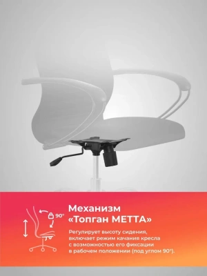 Кресло Метта SU-B-10 черный сиденье черный сетка с подголов. крестов. сталь хром
