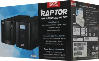 Источник бесперебойного питания Powercom Raptor RPT-1500AP 900Вт 1500ВА черный