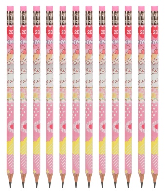 Карандаш ч/г Deli MiYou EC012-2B 2B шестигран. карт.кор. (12шт)