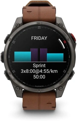 Смарт-часы Garmin Fenix 8 Pro 47мм 1.4" AMOLED корп.серый рем.песочный разм.брасл.:132-215мм (010-03198-40)