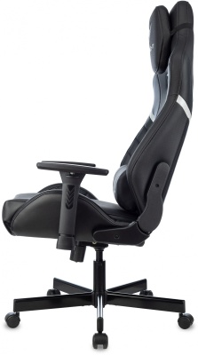 Кресло игровое Knight Thunder 5X черный экокожа с подголов. крестов. металл