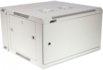 Шкаф коммутационный Lanmaster (TWT-CBW3M-12U-6X6-GY) настенный 12U 600x600мм пер.дв.металл задн.дв.спл.стал.лист 2 бок.пан. 60кг серый 441мм 23кг 120град. 635мм IP20 металл