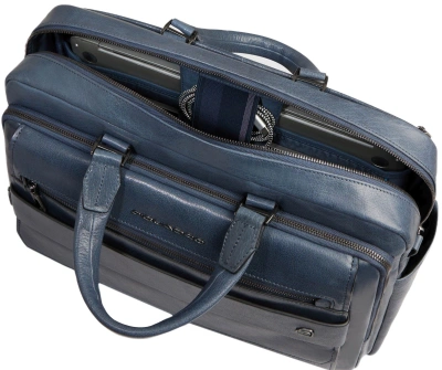 Деловая сумка мужская Piquadro Solm CA7025S141/AV с отделением для ноутбука 14" серая натур.кожа