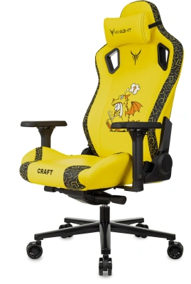 Кресло игровое Knight Craft Dragon желтый экокожа с подголов. крестов. металл