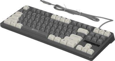 Клавиатура Оклик 711G серый/белый USB Multimedia for gamer LED (1790385) кабель 1.5м