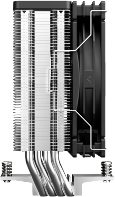 Устройство охлаждения(кулер) Deepcool AG400 G2 Soc-AM5/AM4/1200/1700/1851 серебристый/черный 4-pin 29.22dB Al+Cu 220W 631gr Ret (R-AG400-BKNPMG2-G)