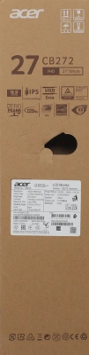 Монитор Acer 27" Vero CB272Gbmiprxv черный IPS LED 4ms 16:9 HDMI M/M матовая HAS 250cd 178гр/178гр 1920x1080 120Hz FreeSync VGA DP FHD 7.7кг