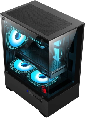 Корпус Bloody CC-125 черный без БП mATX 5x120mm 2xUSB2.0 1xUSB3.0 audio bott PSU