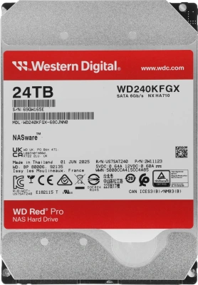 Жесткий диск WD SATA-III 24TB WD240KFGX NAS Red Pro (7200rpm) 512Mb 3.5"