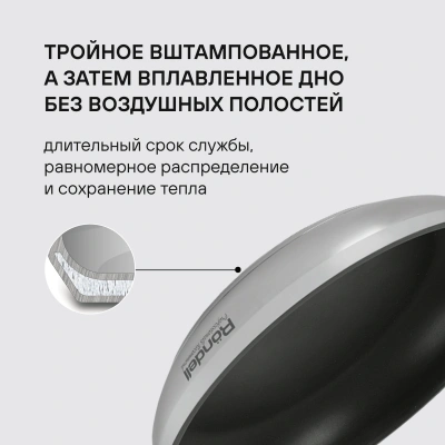 Сковорода Rondell Flamme RDS-1675 круглая 28см покрытие: Eclipse ручка несъемная (без крышки) стальной