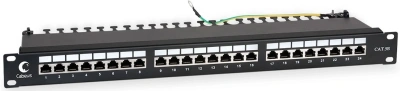 Патч-панель Cabeus PL-24-CAT.5E-SH-DUAL 19" 1U 24xRJ45 кат.5E FTP