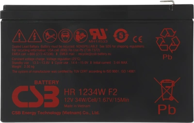 Батарея для ИБП CSB HR1234W F2 12В 9Ач