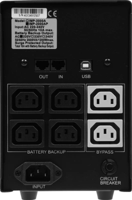 Источник бесперебойного питания Powercom Imperial IMP-2000AP 1200Вт 2000ВА черный