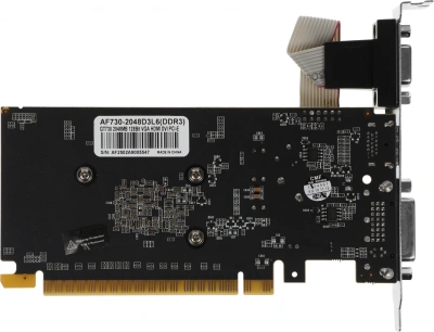 Видеокарта Afox PCI-E 2.0 AF730-2048D3L6 NVIDIA GeForce GT 730 2Gb 128bit GDDR3 700/1333 DVIx1 HDMIx1 CRTx1 HDCP Ret low profile