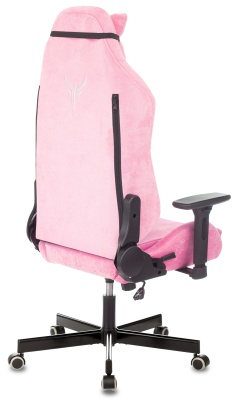 Кресло игровое Knight N1 Fabric розовый Velvet 36 с подголов. крестов. металл