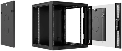 Шкаф коммутационный Cabeus (SH-05F-15U60/60-R-BK) настенный 15U 600x600мм пер.дв.стекл 60кг черный 540мм 30кг 220град. 769мм IP20 сталь