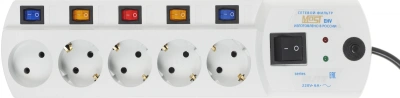 Сетевой фильтр Most EHV 2м (5 розеток) белый (коробка)