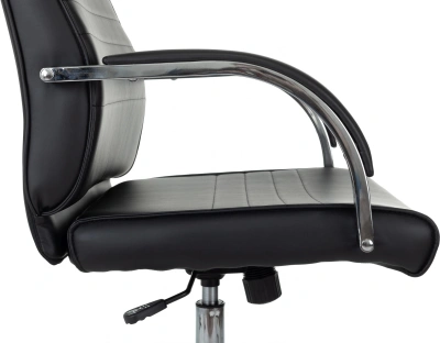 Кресло руководителя Бюрократ T-8010SL черный экокожа крестов. металл хром