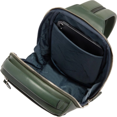 Рюкзак слинг мужской Piquadro Tebe CA7155W144/VE хаки натур.кожа