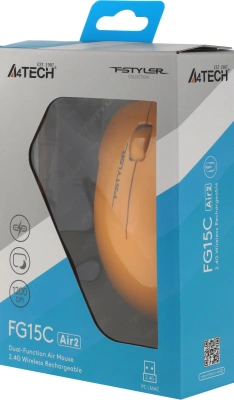 Мышь A4Tech Fstyler FG15C Air2 желтый оптическая 1200dpi беспров. USB для ноутбука 3but