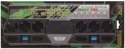 Сетевой фильтр Most TRG 5м (10 розеток) черный (коробка)