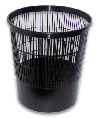 Корзина для бумаг Стамм КР01 круглая 18л. пластик сетчатый черный
