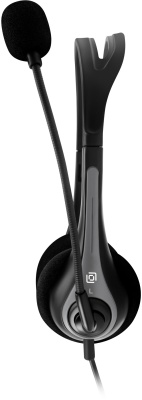 Наушники с микрофоном Оклик HS-M300 черный/серый накладные оголовье (1876323)