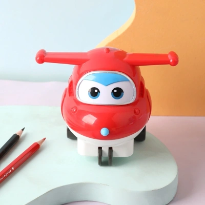 Точилка для карандашей механическая Deli EH517 Super Wings 1 отверстие пластик красный коробка