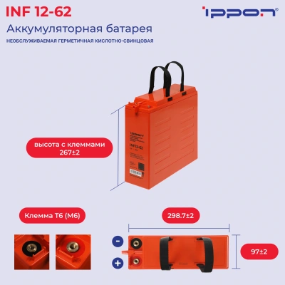Батарея для ИБП Ippon INF12-062 12В 62Ач