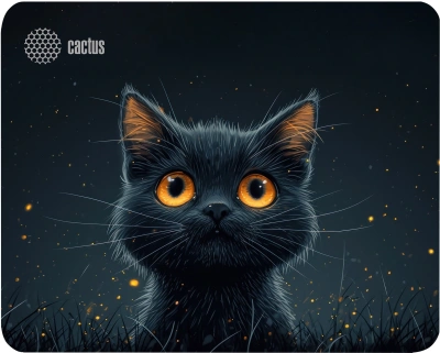 Коврик для мыши Cactus Black Cat 250x200x3мм (CS-MPC-D09S)