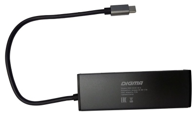 Разветвитель USB-C Digma HUB-3U3.0C-UC-G 4порт. серый (HUB-3U3.0С-UC-G)