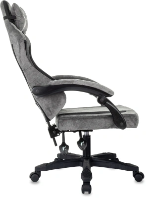 Кресло игровое Knight Wolf серый/черный крестов. пластик