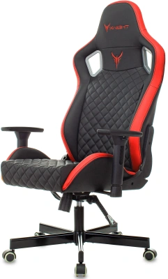 Кресло игровое Knight Outrider черный/красный ромбик экокожа с подголов. крестов. металл