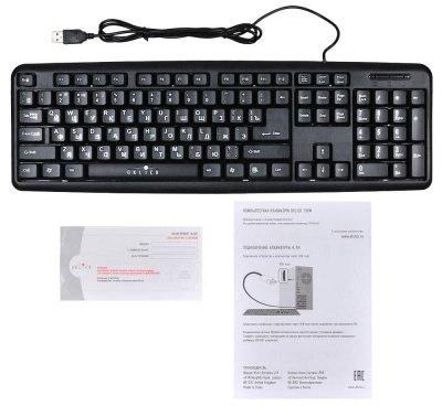 Клавиатура Оклик 180M черный USB (943626) кабель 1.6м