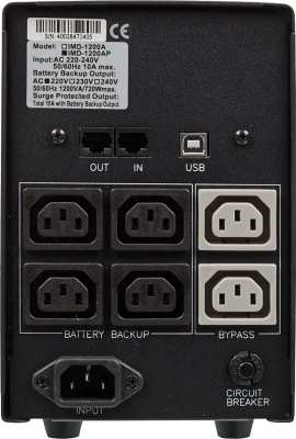 Источник бесперебойного питания Powercom Imperial IMD-1200AP 720Вт 1200ВА черный