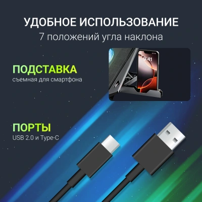 Подставка для ноутбука Digma D-NCP170-2x110 18" 400x288x45мм 52дБ 2xUSB 2x 110ммFAN 1100г Fan-control металл/пластик черный