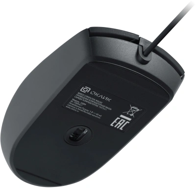 Мышь Оклик 100M черный оптическая 1600dpi USB для ноутбука 4but (1909417)