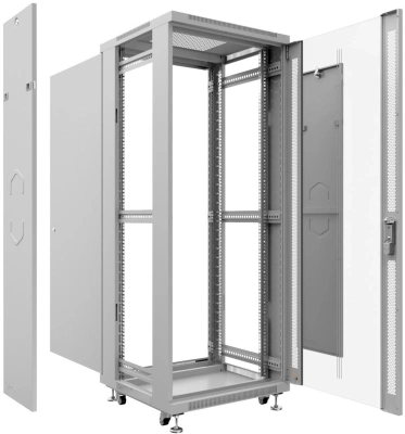 Шкаф коммутационный Cabeus (SH-05C-32U60/60) напольный 32U 600x600мм пер.дв.стекл металл 800кг серый 500мм 72.6кг 220град. 1610мм IP20 сталь