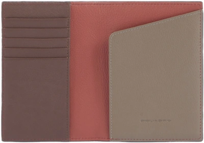 Обложка для паспорта женский Piquadro Circle PP6340W92R/ARTM коралловый/кофейный натур.кожа