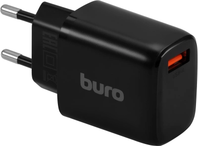 Сетевое зар./устр. Buro BUWG1 18W 3A (QC) USB-A универсальное черный (BUWG18P100BK)