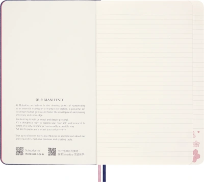 Блокнот Moleskine LIMITED EDITION SAKURA LESU08QP060BOX Large 130х210мм обложка текстиль 176стр. линейка твердая обложка подар.кор. синий 2025